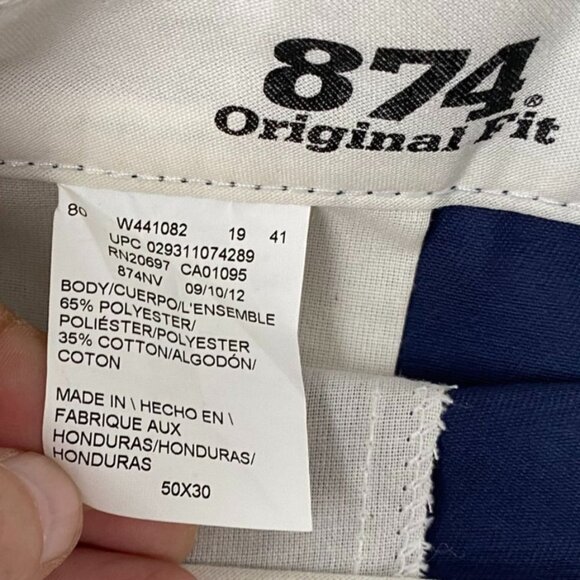 Dickies Men's 874 Work Pants 50X30 Navy Original Fit Polyester Cotton Durable - Picture 6 of 14